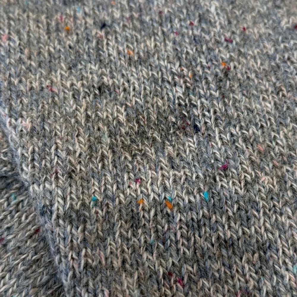 Victoria Dry Goods Wool Blend Vintage Sweater Men L Gray Cream Speckled USA Made - Picture 11 of 11